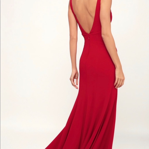 Lulus Red Formal Cocktail Dress - Picture 2 of 3